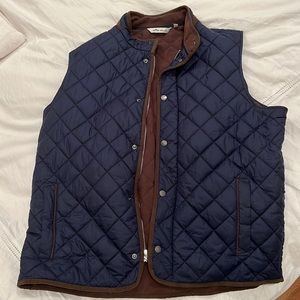 Peter millar navy/brown quilted vest XL